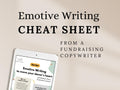 Emotive Writing Cheat Sheet for Fundraising Pros