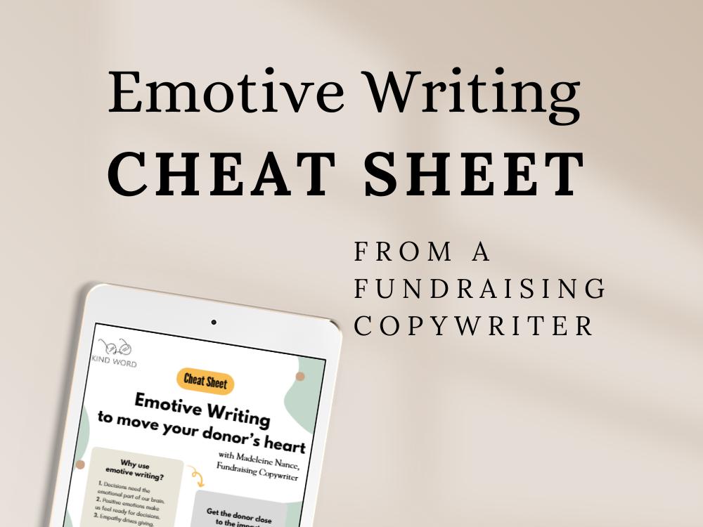 Emotive Writing Cheat Sheet for Fundraising Pros