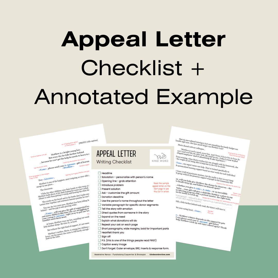 Appeal Letter Checklist + Annotated Example